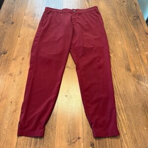 Primo Pants Golf Joggers Mens 36 Red Performance Tapered Stretch Ankle Zip